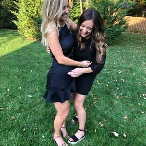 Abercrombie Black Satin Wrap Around Dress